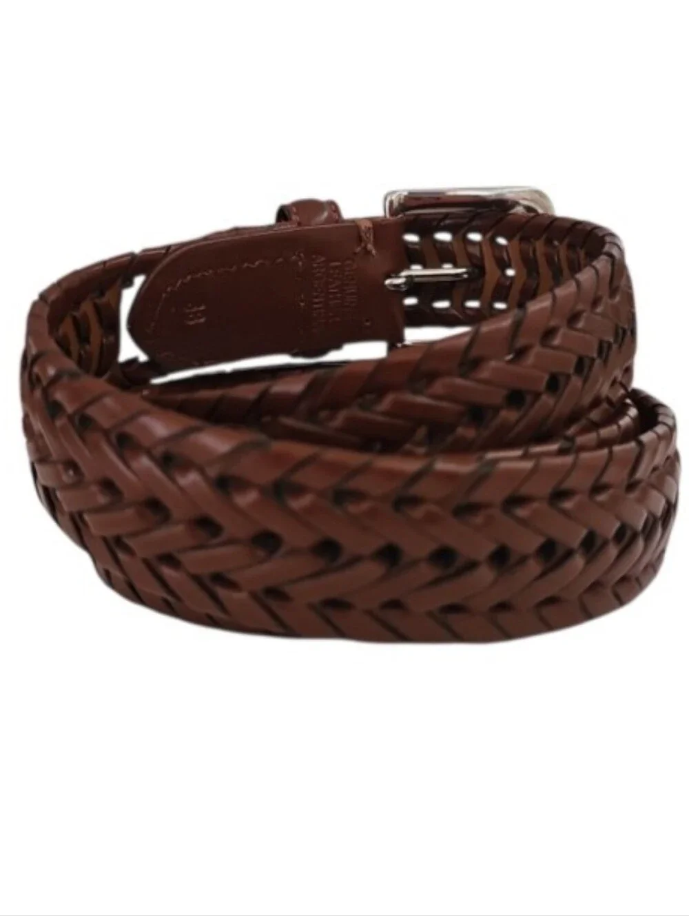 Argentina Genuine Leather Woven Belt Brown Sz 38 Braided Western Boho NWOT